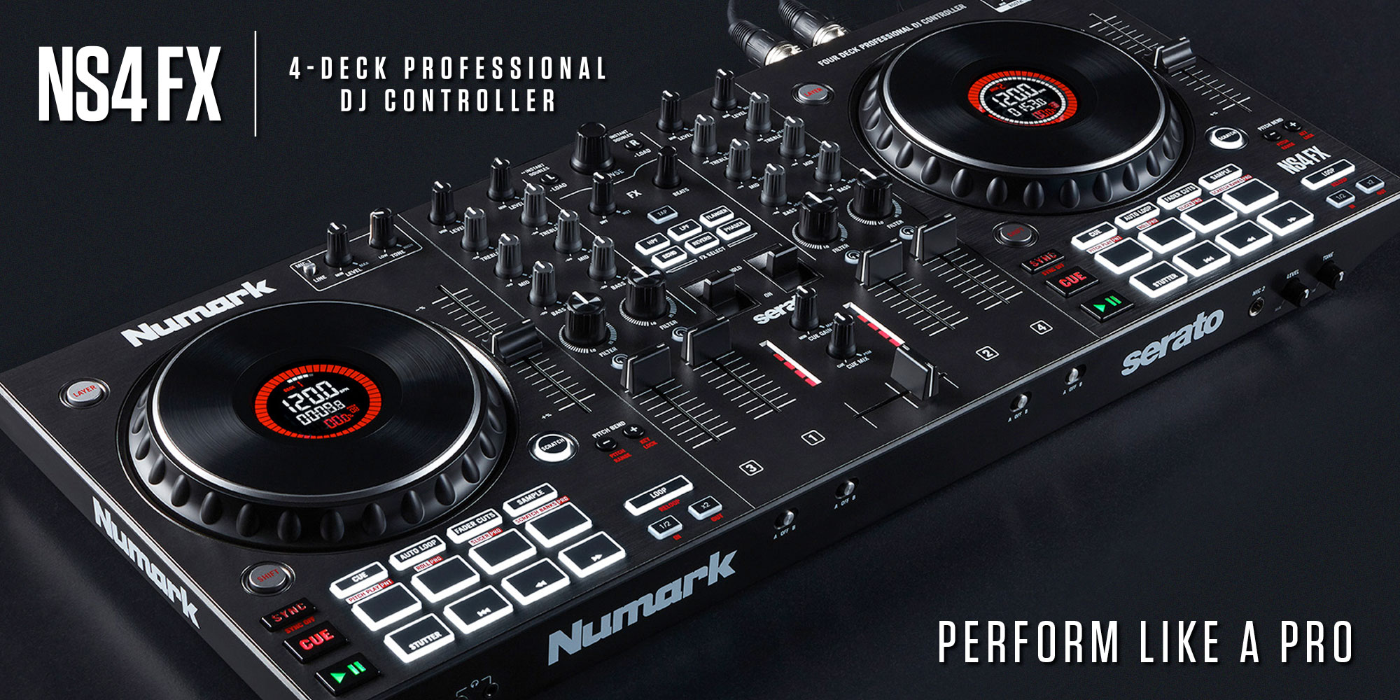 Numark NS4FX, Contrôleur DJ Professionnel 4 Platines