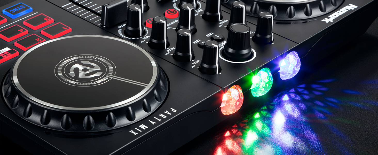 Numark Party Mix II - Platine DJ avec lumières LED, carte son et table de  mixage DJ avec Serato DJ Lite et Algoriddim djay Pro AI