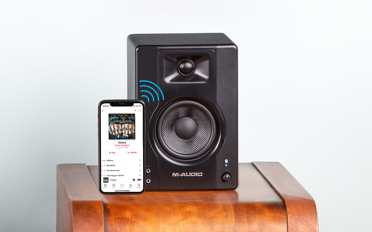 M-Audio BX4BT - Monitores de estudio Bluetooth de 4.5 pulgadas, altavoces  de PC HD para grabación y multimedia con software de producción de música