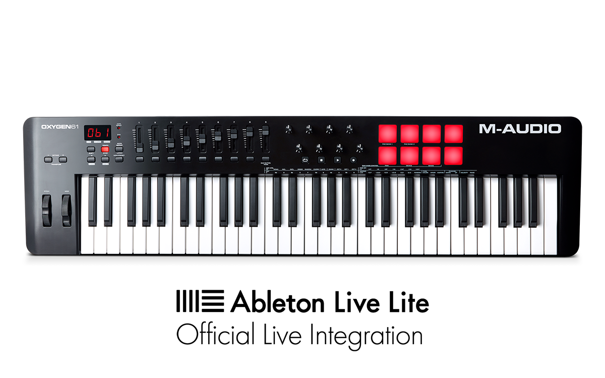 Tastiera MIDI Controller USB a 61 Note con Pad Beat Modalità Smart Chord & Scale Arpeggiatore e Suite Software Inclusa M-Audio Oxygen 61 MKV 